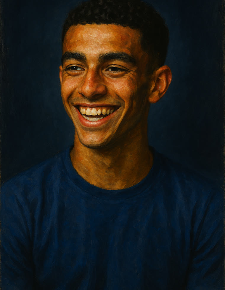 Illustrated portrait of Lamine Yamal