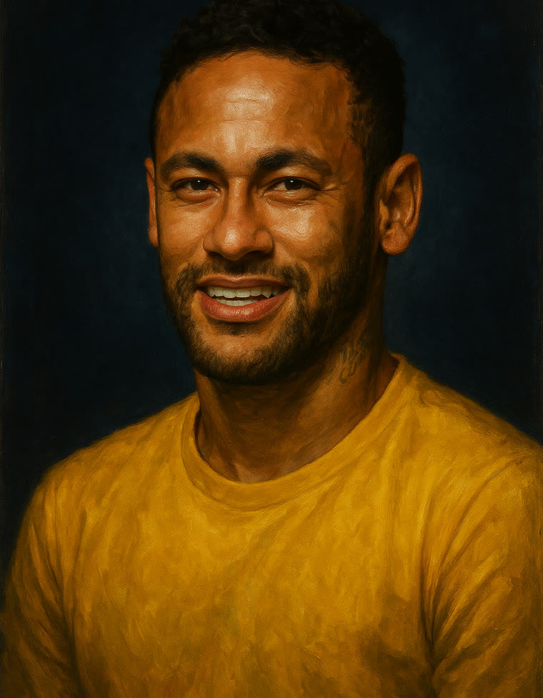 Illustrated portrait of Neymar