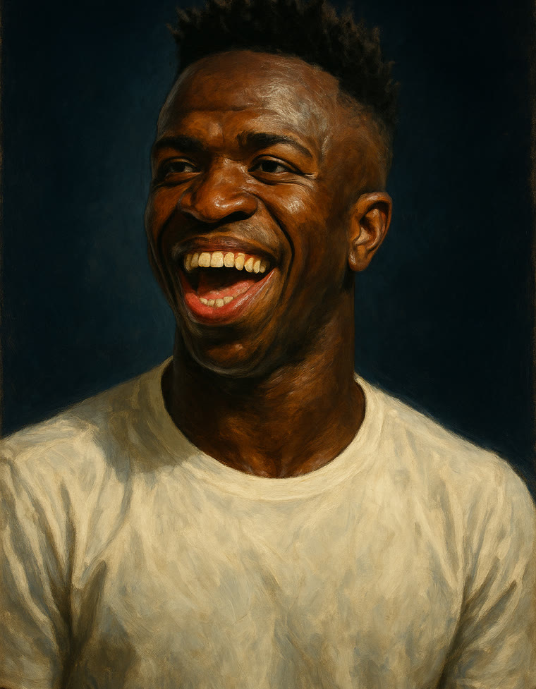 Illustrated portrait of Vinícius Júnior